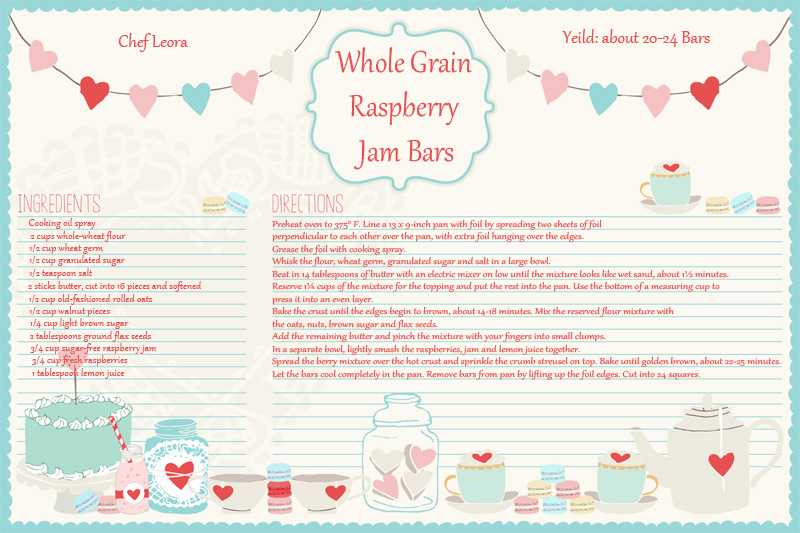 Whole Grain  Raspberry  Jam Bars