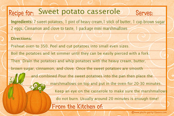 Sweet potato casserole